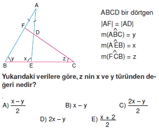 Ygs Lys Geometri Cokgen Dortgen Deltoid Cozumlu Test 1 Bilgicik Com Bilgicik Com
