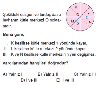 Ağırlık merkezi çözümlü test 2008