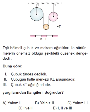 Basit Makinalar çözümlü test 1003