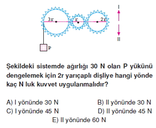 Basit Makinalar çözümlü test 1007