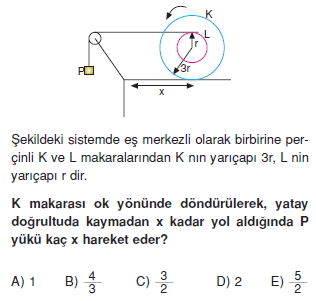 Basit Makinalar çözümlü test 2009