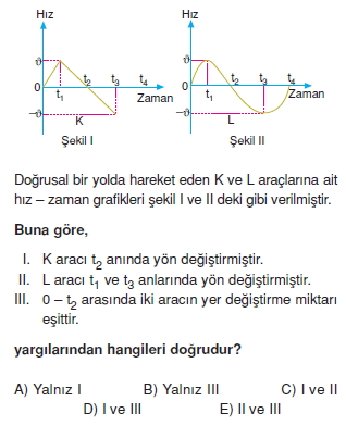 Doğrusal Hareket cozumlü test 1005