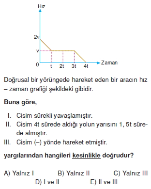 Doğrusal Hareket cozumlü test 1006