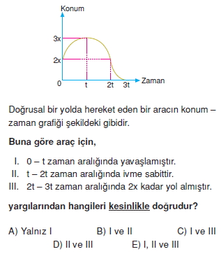 Doğrusal Hareket cozumlü test 1009