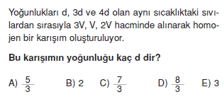 Madde ve Özellikleri test 1005