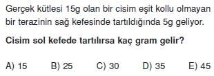 Madde ve Özellikleri test 1008