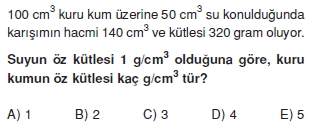 Madde ve Özellikleri test 3001