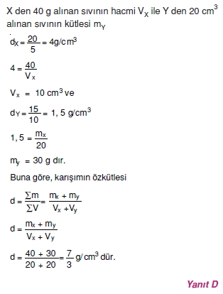 Madde ve Özellikleri çözümler 1001