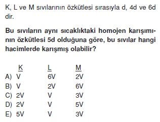 Madde ve Özellikleri çözümlü test 2002