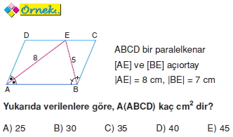 Paralelkenarda Alan Özellikleri005