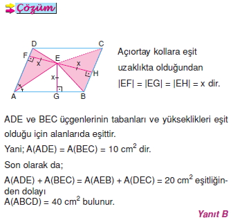 Paralelkenarda Alan Özellikleri015