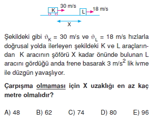 Doğrusal Hareket cozumlü test 2005