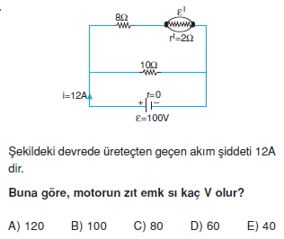 Elektrik Akımı çözümlü test 1012