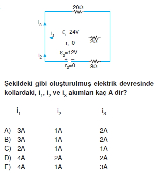 Elektrik Akımı çözümlü test 1013