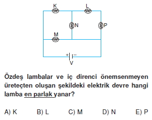 Elektrik Akımı çözümlü test 2007