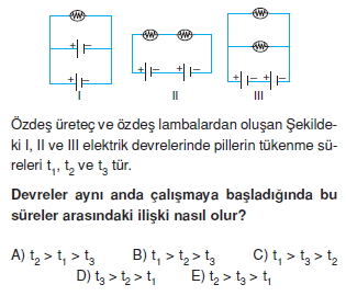 Elektrik Akımı çözümlü test 2008