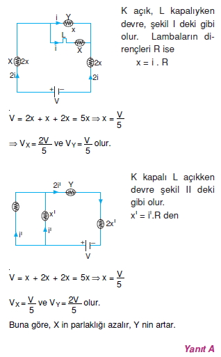 Elektrik Akımı çözümlü test 2009