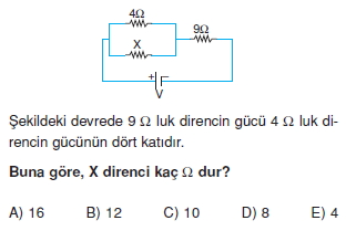 Elektrik Akımı çözümlü test 2009