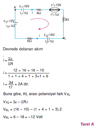 Elektrik Akımı çözümlü test 2011