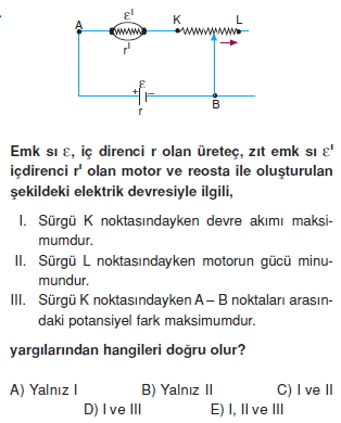 Elektrik Akımı çözümlü test 2013