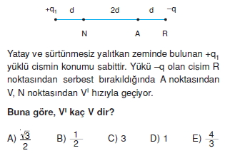 Elektriksel Alan ve Kondansatör test 1005