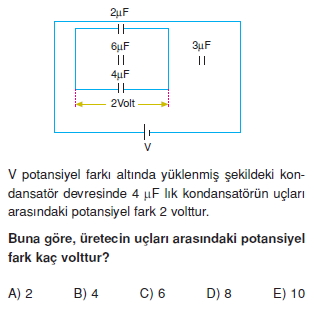 Elektriksel Alan ve Kondansatör test 2007