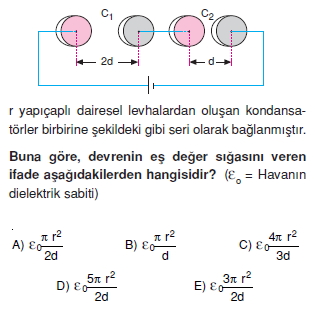 Elektriksel Alan ve Kondansatör test 2009