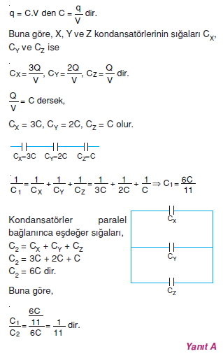 Elektriksel Alan ve Kondansatör çözümler 1006