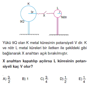 Elektriksel Alan ve Kondansatör çözümlü test 1004