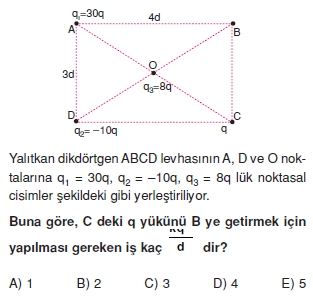 Elektriksel Alan ve Kondansatör çözümlü test 1005