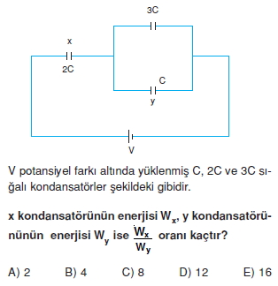 Elektriksel Alan ve Kondansatör çözümlü test 2008