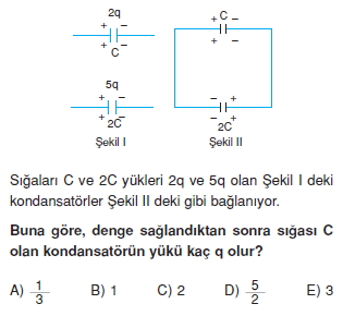 Elektriksel Alan ve Kondansatör çözümlü test 2011