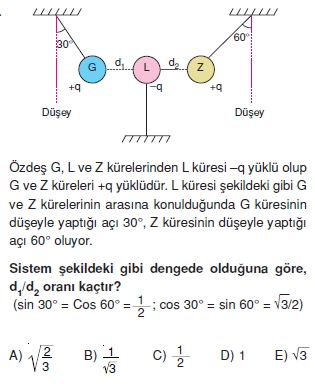 Elektrostatik çözümlü test 1010