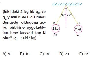 Elektrostatik çözümlü test 2011