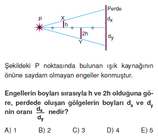 Işık Bilgisi çözümlü test 1002