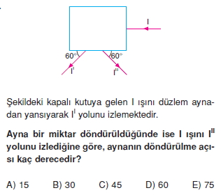 Işık Bilgisi çözümlü test 1010