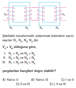 İndüksiyon ve Alternatif Akım test 1005