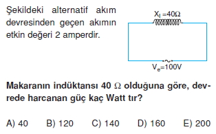 İndüksiyon ve Alternatif Akım test 1006