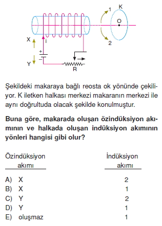 İndüksiyon ve Alternatif Akım test 1009