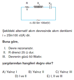 İndüksiyon ve Alternatif Akım test 2002