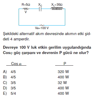 İndüksiyon ve Alternatif Akım test 2005