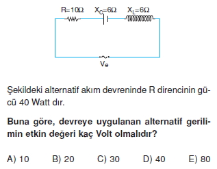 İndüksiyon ve Alternatif Akım test 3001