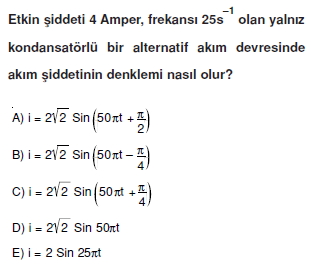 İndüksiyon ve Alternatif Akım test 3007