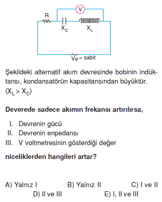 ‹ndüksiyon ve Alternatif Akım çözümlü test 1004