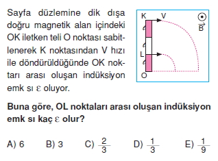 ‹ndüksiyon ve Alternatif Akım çözümlü test 1009