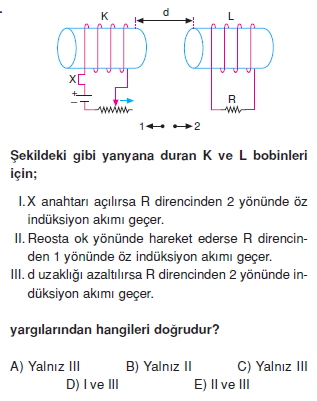 ‹ndüksiyon ve Alternatif Akım çözümlü test 1010