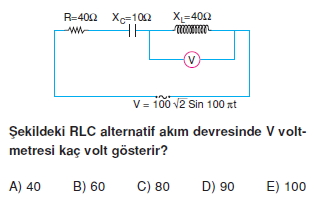 ‹ndüksiyon ve Alternatif Akım çözümlü test 2006