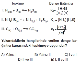 Kimyasal Tepkimelerde Denge Cozumlu Test 1 Bilgicik Com Bilgicik Com