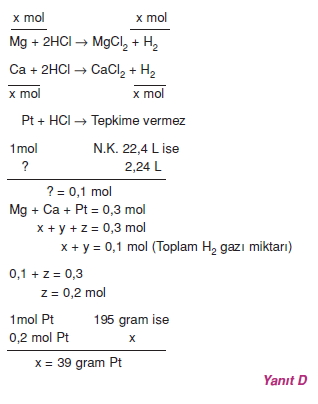 Kimyasal Hesaplamalar Cozumlu Test 1 Bilgicik Com Bilgicik Com