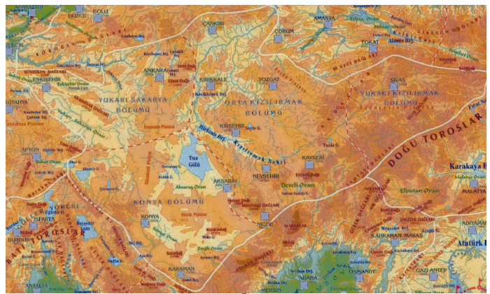 Ic Anadolu Bolgesi Haritasi Boyama